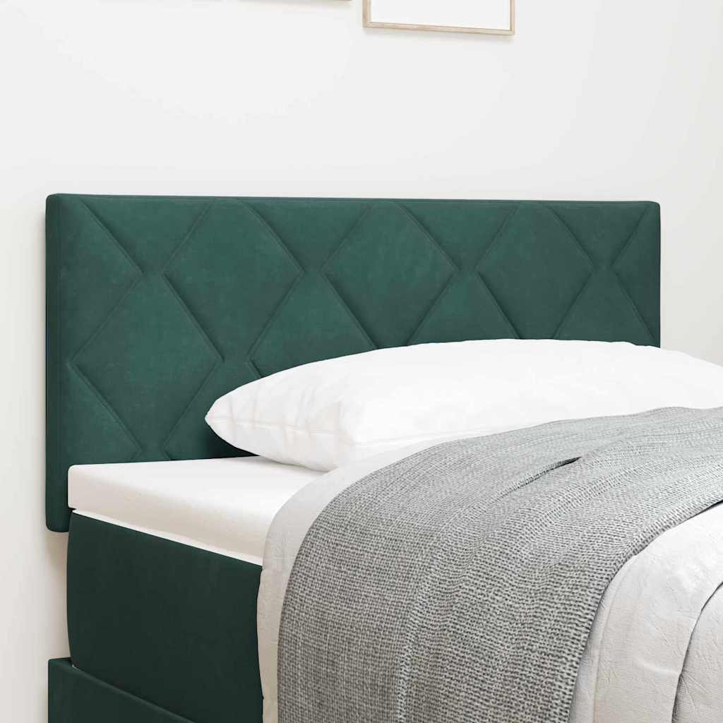 LED Headboard with LED Strip Lights Dark green 100 cm Velvet